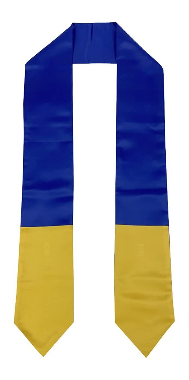 2180 Ukraine Ukrainian Flag Graduation Stole/Sash/Scarf, Yellow, Blue, 70 x